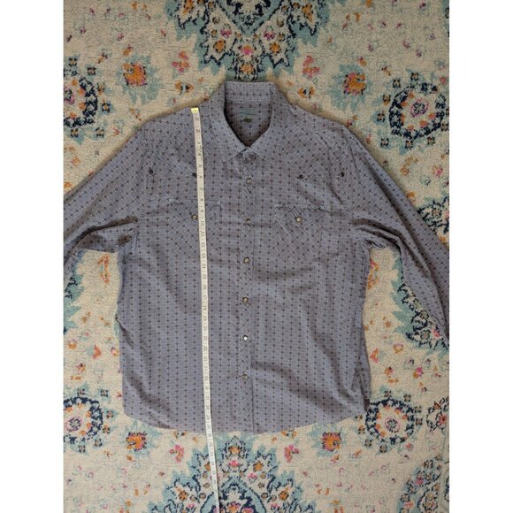 Trevero Purple Gray Floral Western Style Pearl Snap - XL - Picture 8 of 10